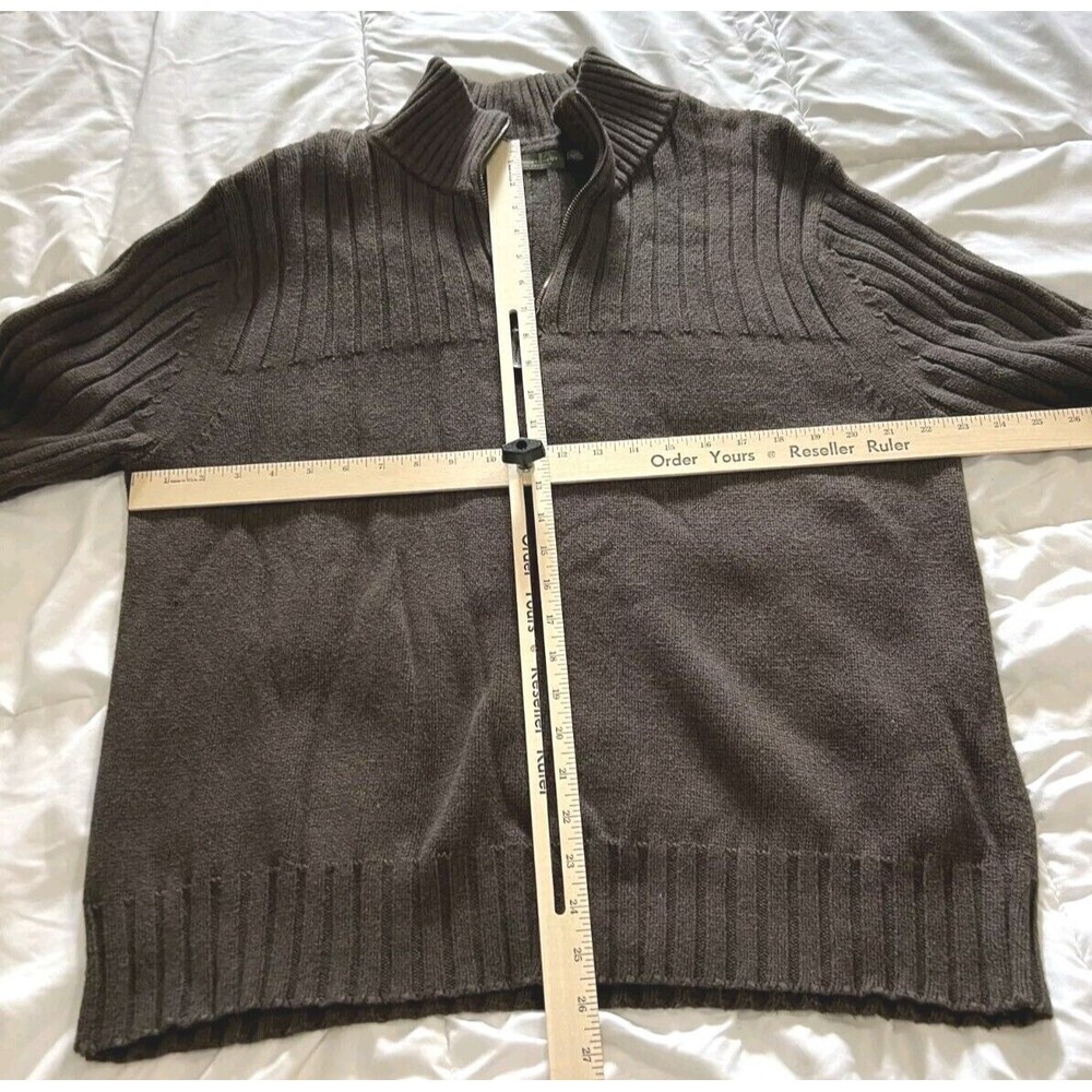 Great Northwest Men's Pullover Sweater Brown Mock Neck 1/4 Zip Ribbed Size XXL - Picture 10 of 10